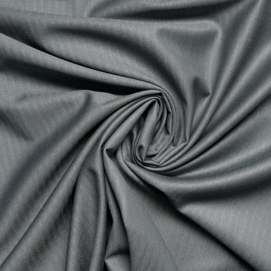 Slate Grey Herringbone Trofeo Pure Wool Suiting