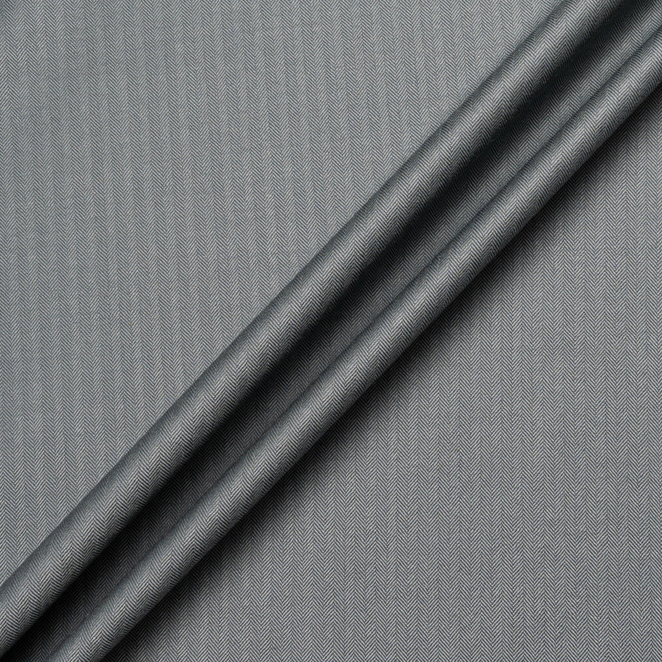 Slate Grey Herringbone Trofeo Pure Wool Suiting