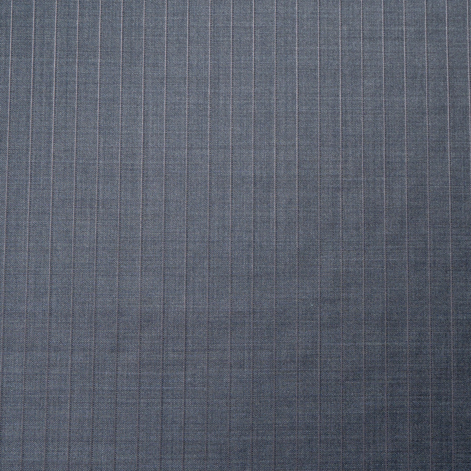 Grey Striped Superfine Trofeo Pure Wool Suiting