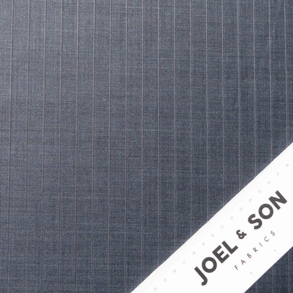 Grey Striped Superfine Trofeo Pure Wool Suiting