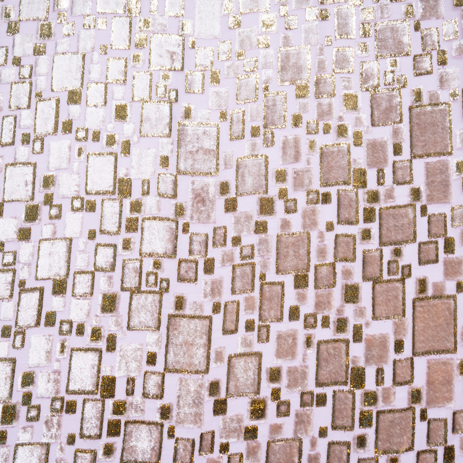 Dusty Pink Retro Silk Blend Devoré Velvet