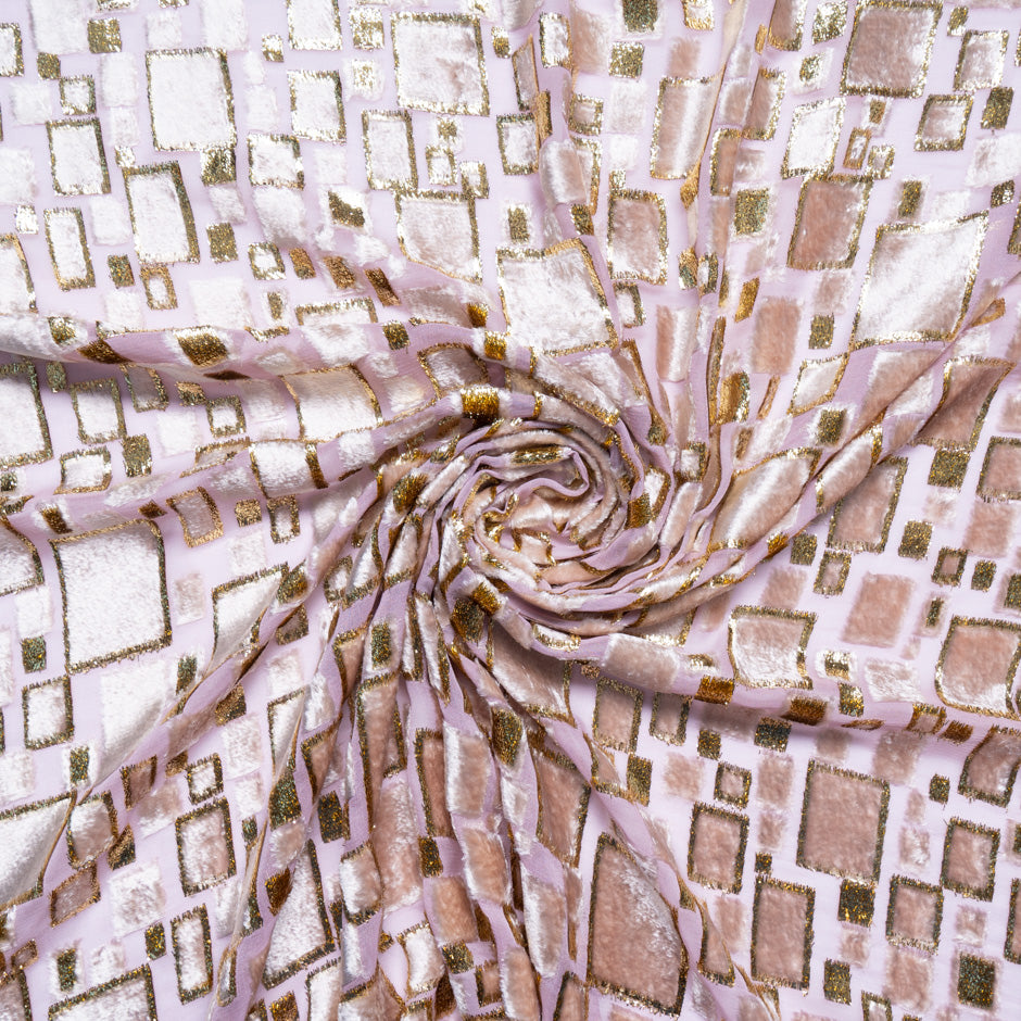 Dusty Pink Retro Silk Blend Devoré Velvet