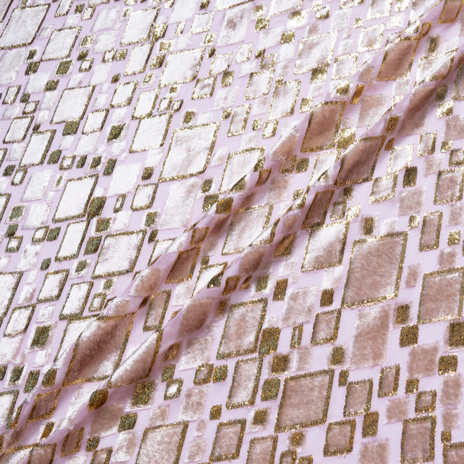 Dusty Pink Retro Silk Blend Devoré Velvet