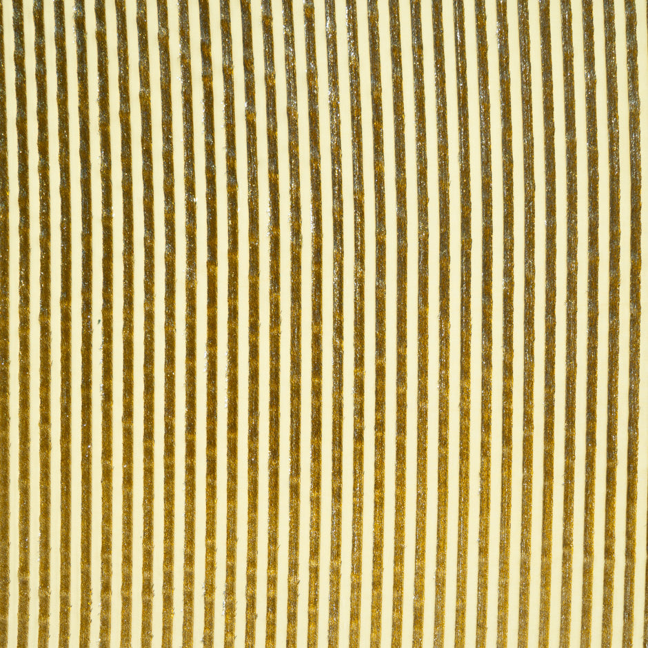 Rich Gold Striped Silk Blend Devoré Velvet