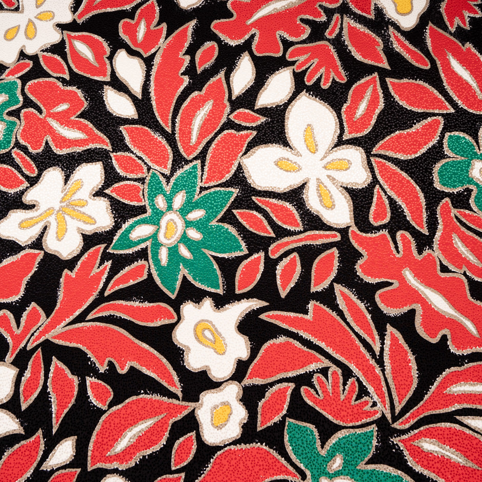 Large Floral Printed Silk Jacquard