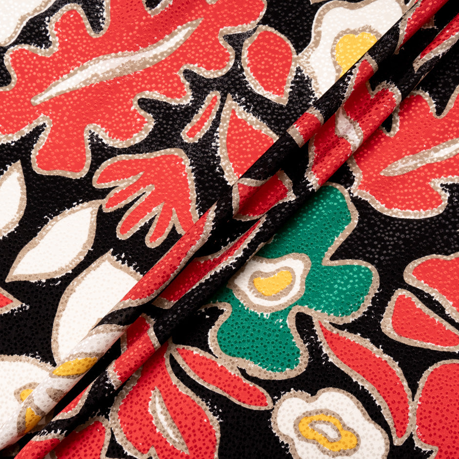 Large Floral Printed Silk Jacquard