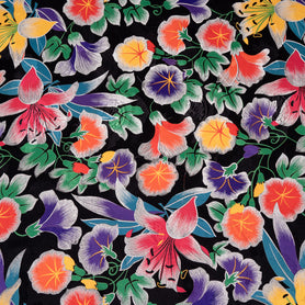 Large Multi Floral Laminate Printed Silk Jacquard