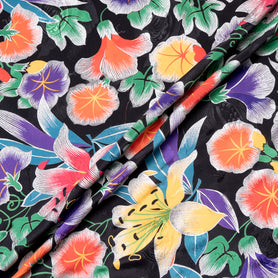 Large Multi Floral Laminate Printed Silk Jacquard