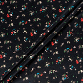 Petite Floral Printed Black Silk Crêpe de Chine