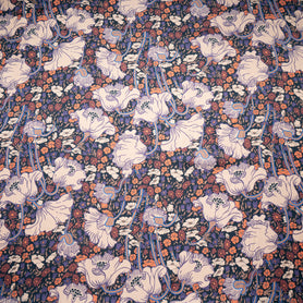 Peach Floral Liberty Pure Silk Twill