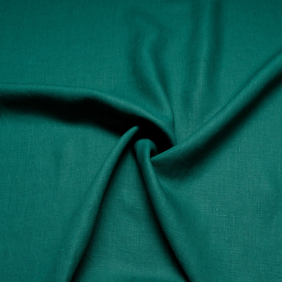 Dark Teal Green Pure Linen