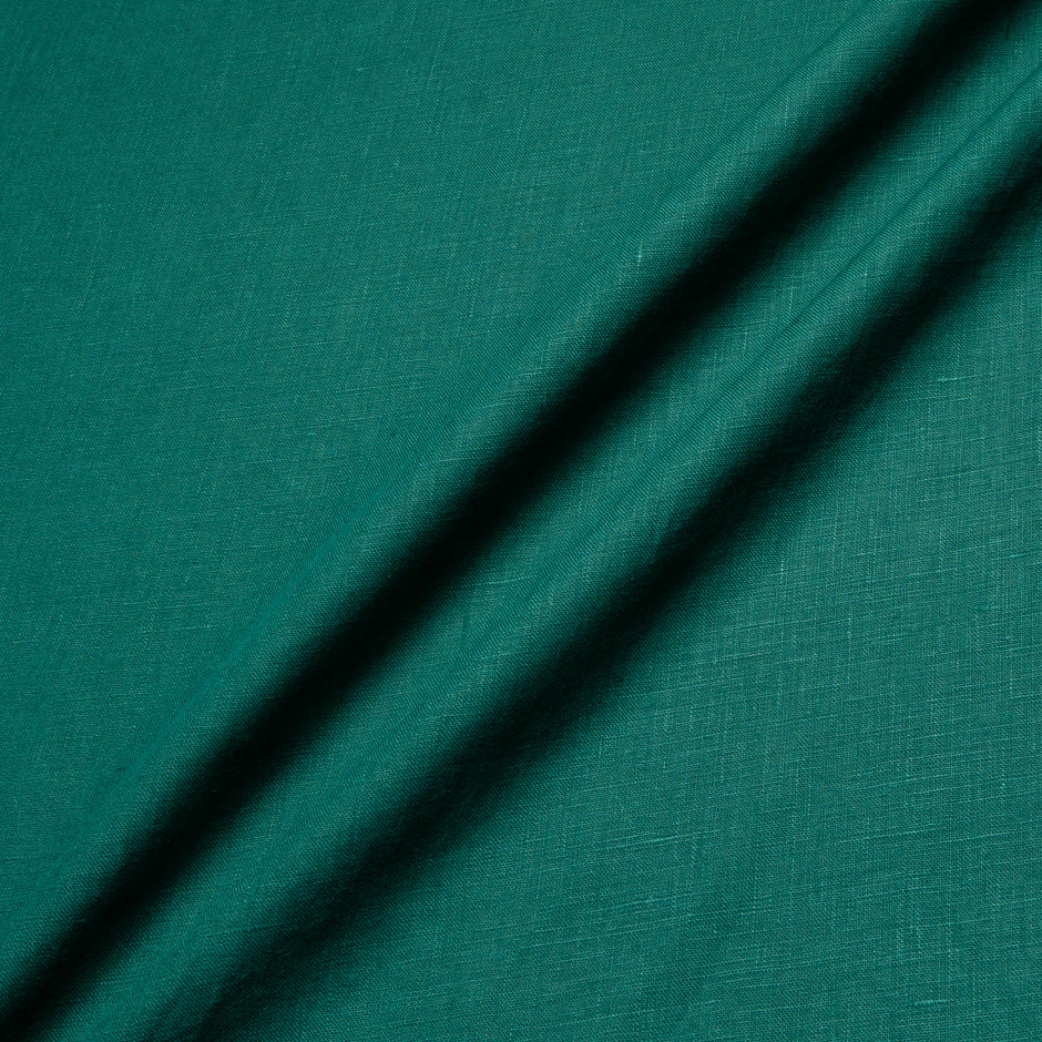 Dark Teal Green Pure Linen