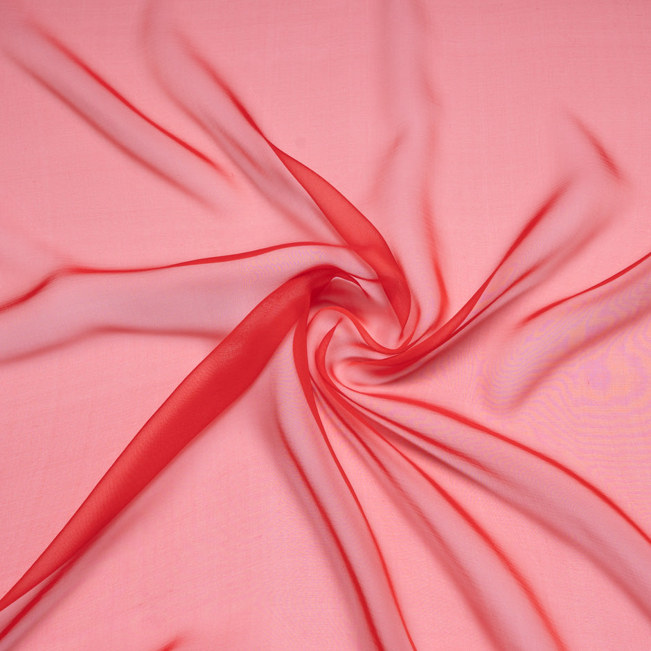 Bright Red Shot Silk Chiffon