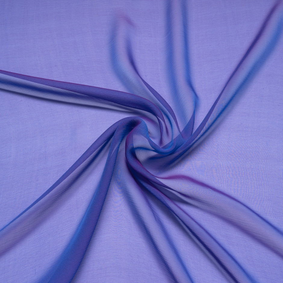 Blue & Purple Shot Silk Chiffon