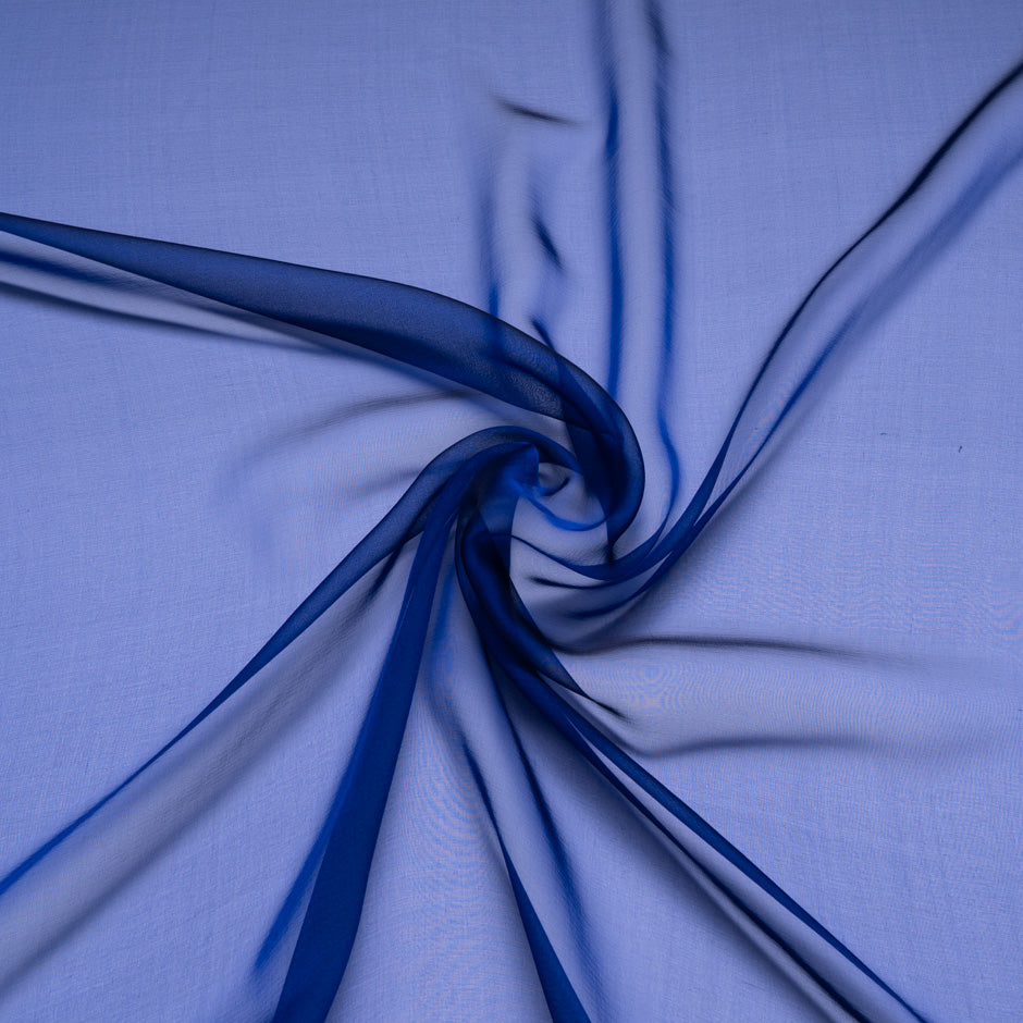 French Blue Shot Silk Chiffon