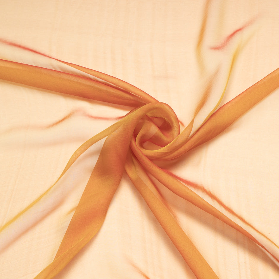 Rich Orange Shot Silk Chiffon