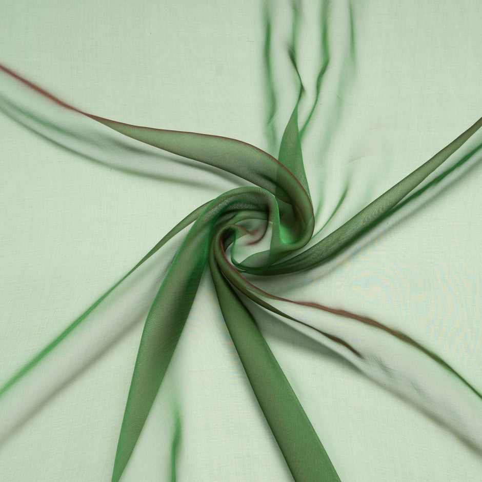 Grass Green Shot Silk Chiffon