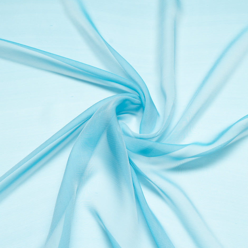 Turquoise Blue Shot Silk Chiffon
