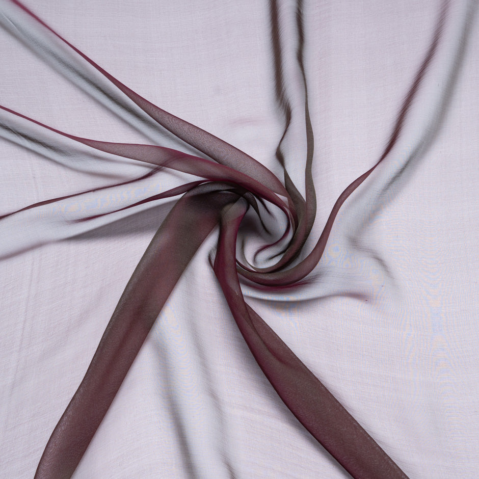 Dark Bordeaux Shot Silk Chiffon