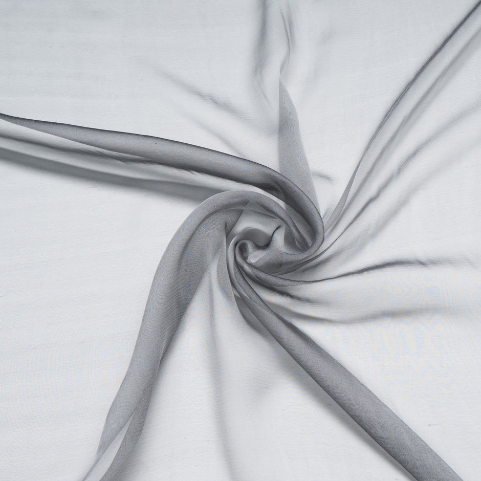 Mid Grey Shot Silk Chiffon