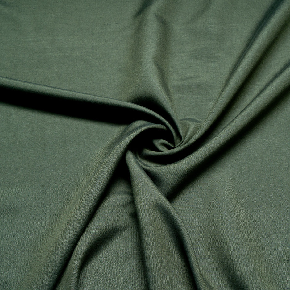 Dark Olive Green Silk & Linen Blend