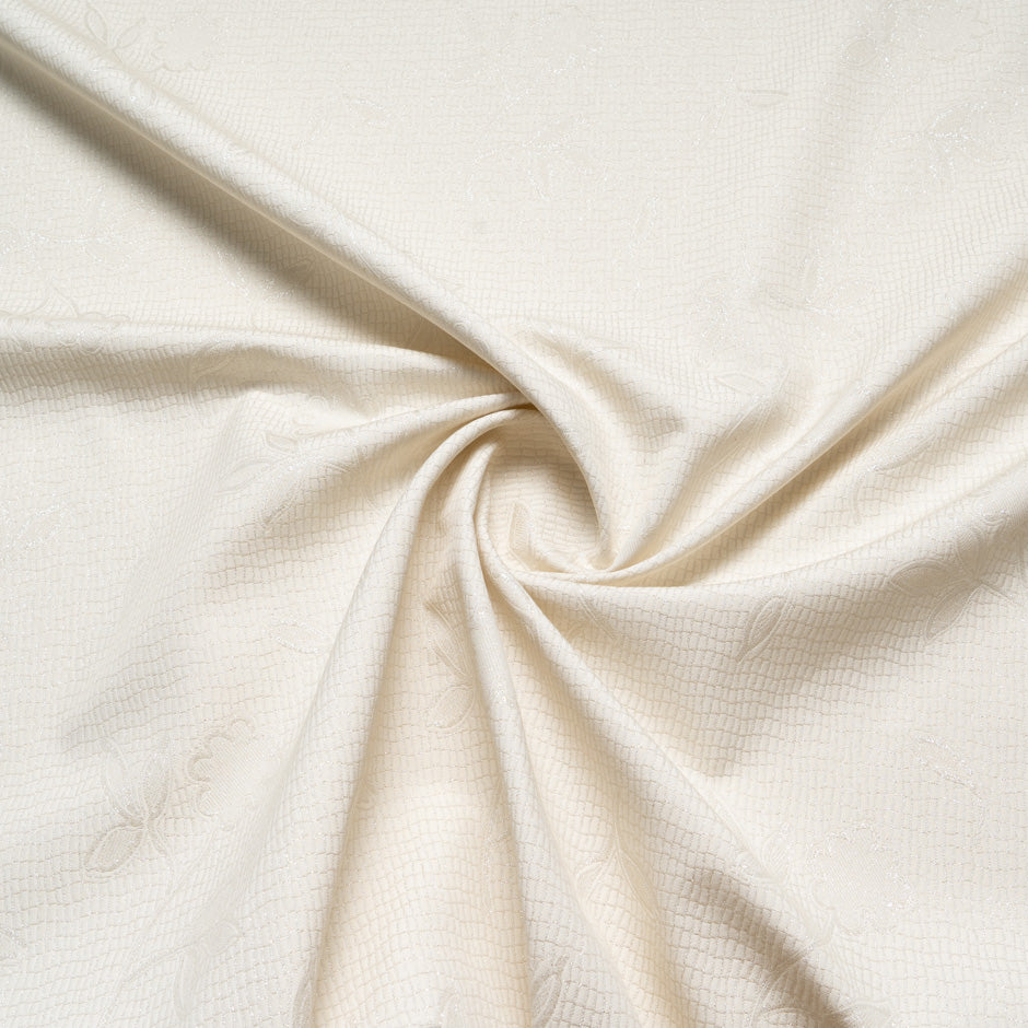 Cream Floral Jacquard Brocade
