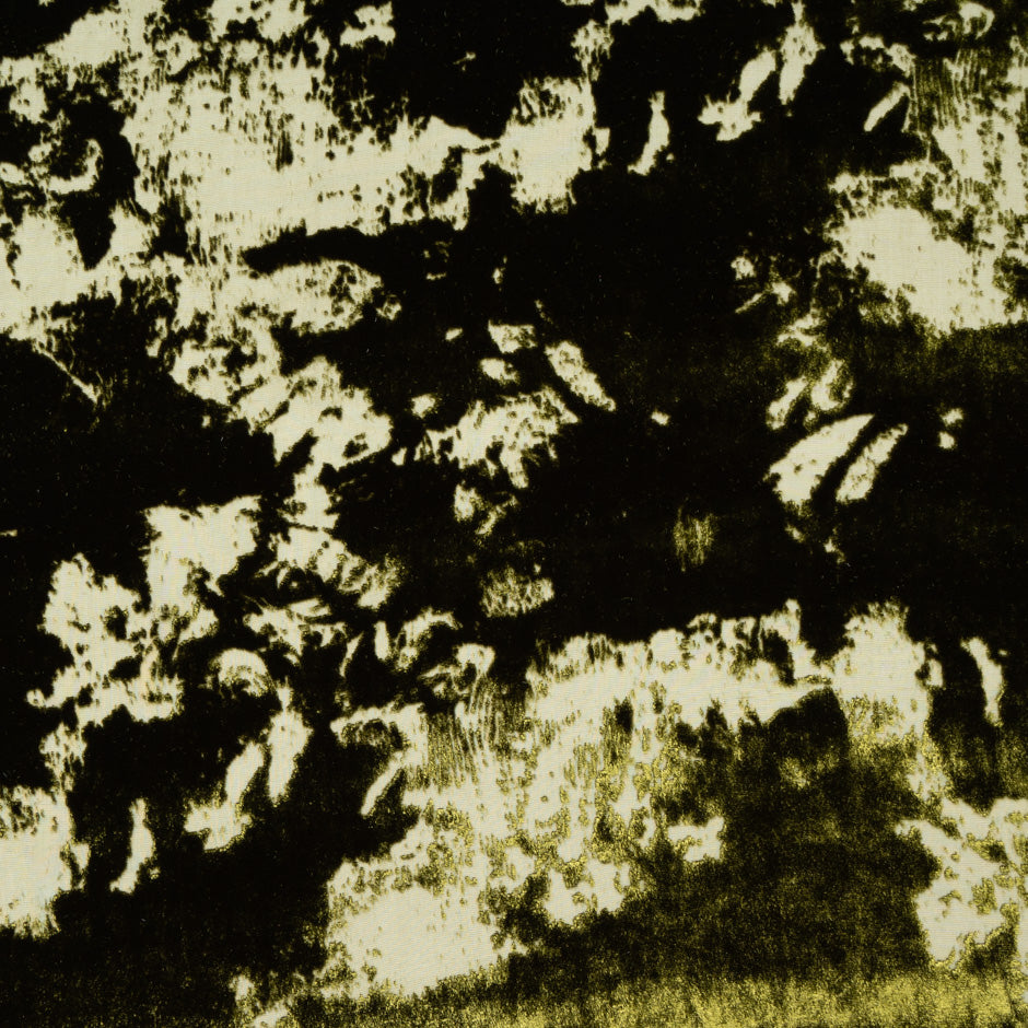Abstract Silk Blend Dark Moss Devoré Velvet