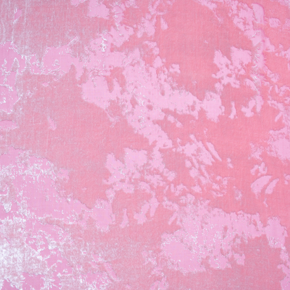 Candy Floss Pink Abstract Devoré Velvet