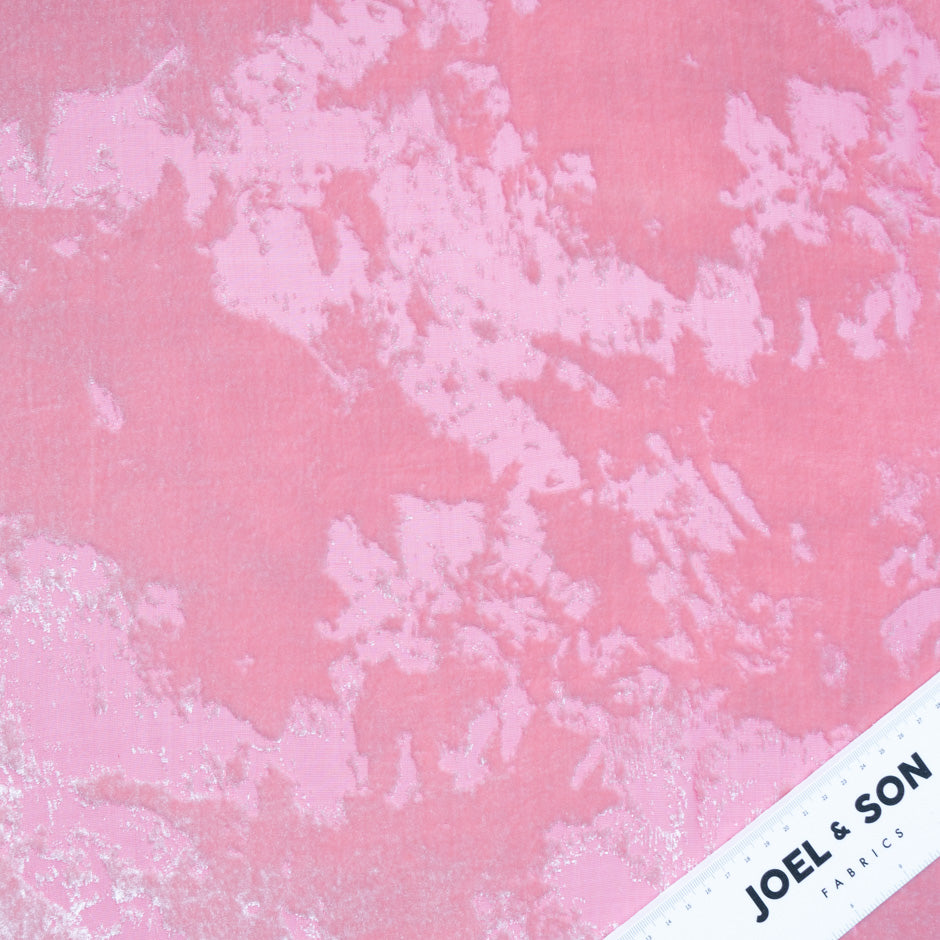 Candy Floss Pink Abstract Devoré Velvet