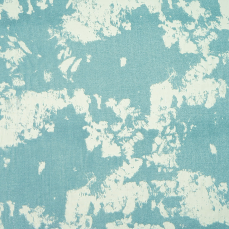 Dusty Blue Abstract Devoré Velvet