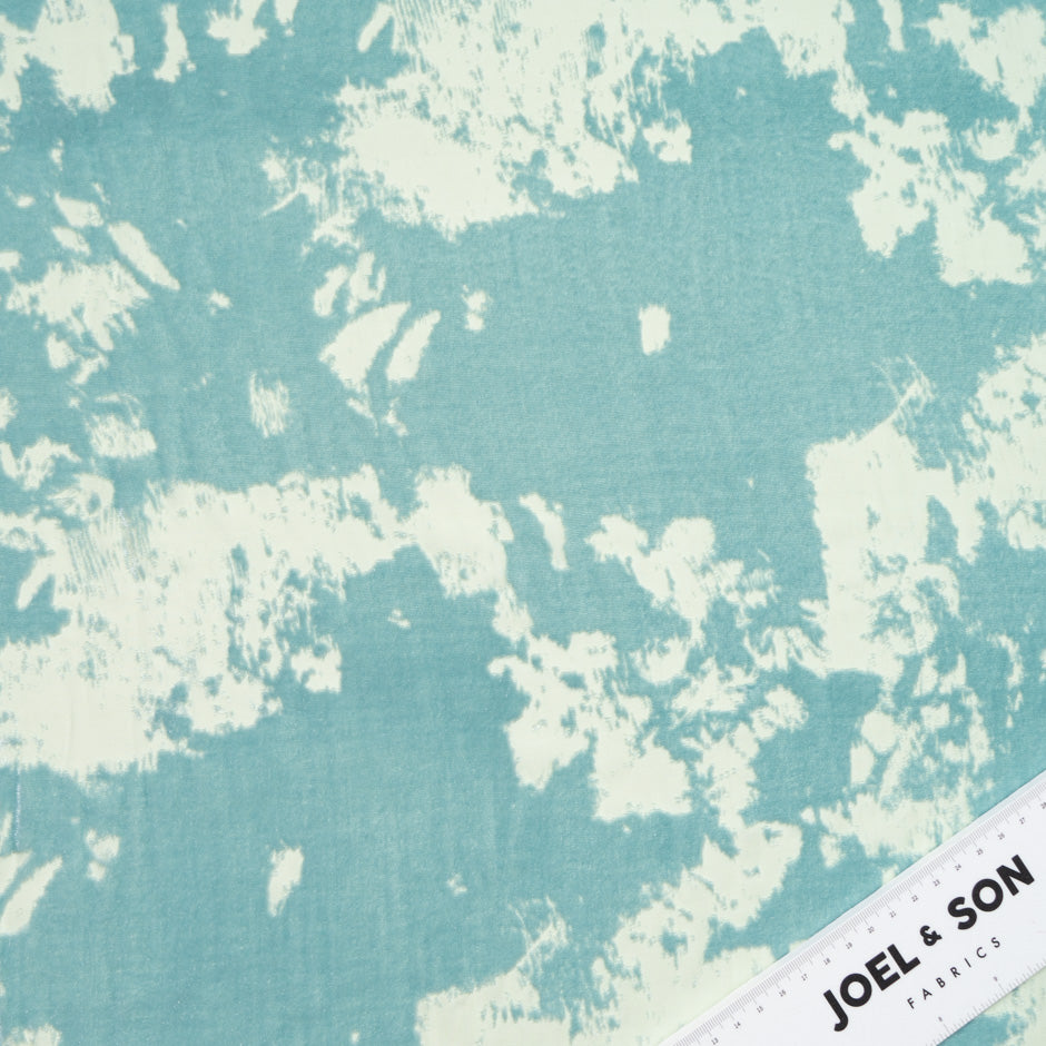 Dusty Blue Abstract Devoré Velvet