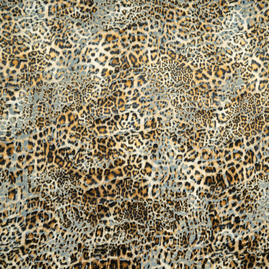 Brown Animal Print Silk Blend
