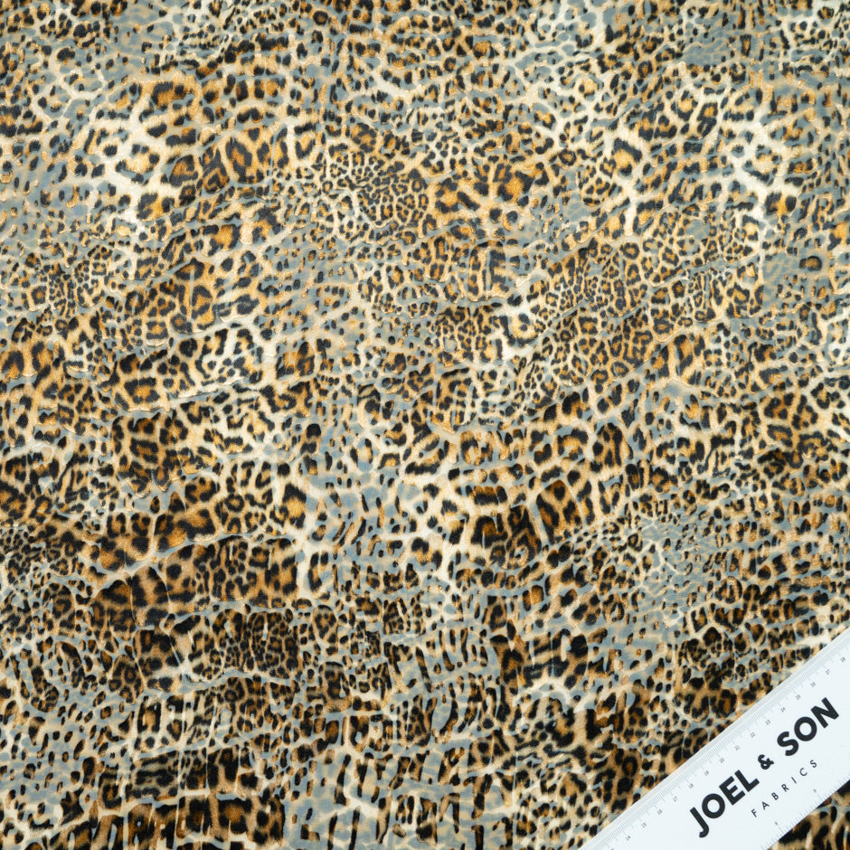 Brown Animal Print Silk Blend