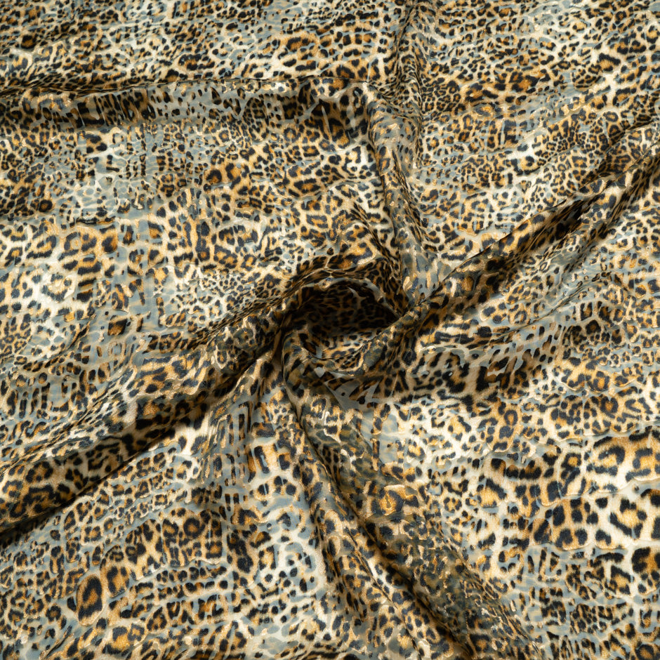 Brown Animal Print Silk Blend