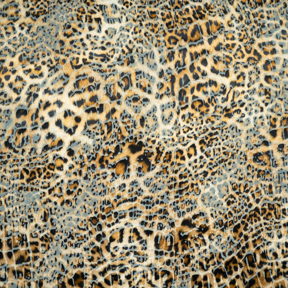Brown & Black Animal Print Silk Blend