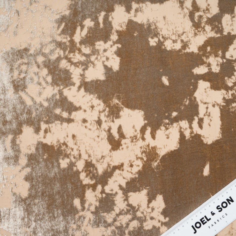 Abstract Silk Blend Nude Devoré Velvet