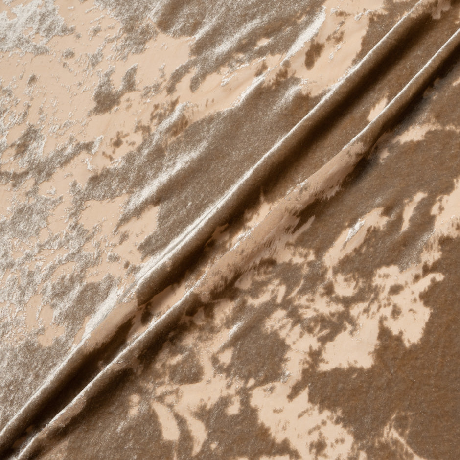 Abstract Silk Blend Nude Devoré Velvet