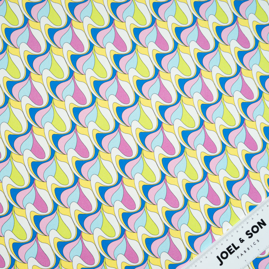 Pink, Yellow, Blue Geo Printed Stretch Cotton