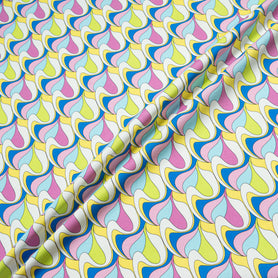 Pink, Yellow, Blue Geo Printed Stretch Cotton