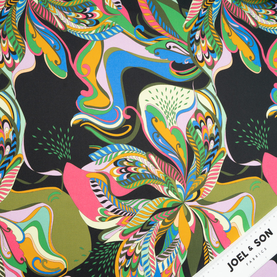 Multi-Coloured Abstract Printed Stretch Cotton