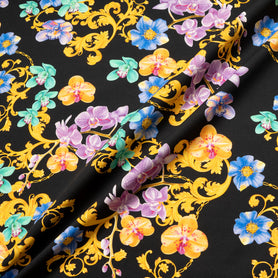 Mint & Blue Floral Printed Black Stretch Cotton