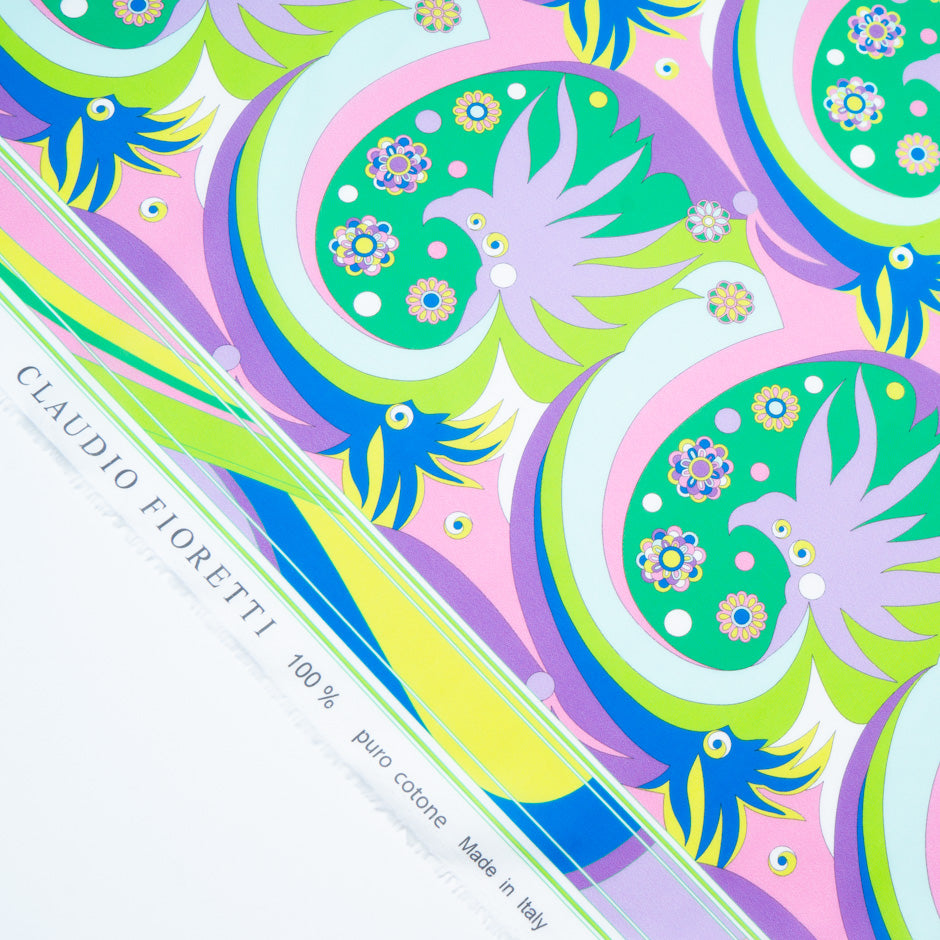 Green Multi Abstract Geo Printed Pure Cotton