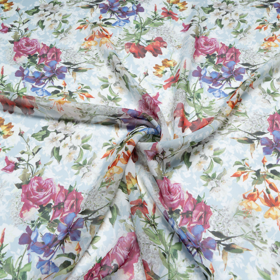 Multi Floral Printed Pure Silk Georgette
