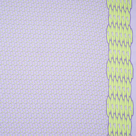 Lilac & Green Floral Printed Silk Georgette
