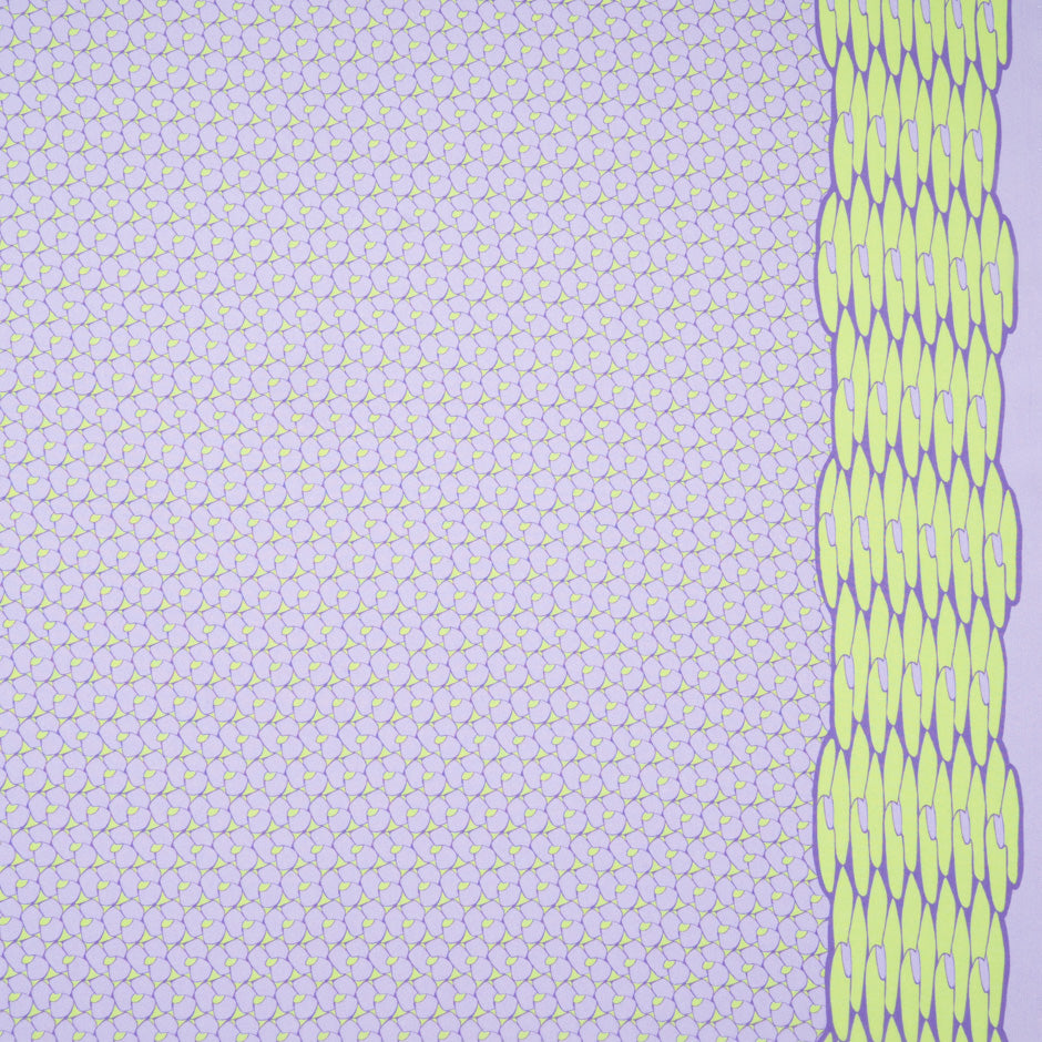 Lilac & Green Floral Printed Silk Georgette
