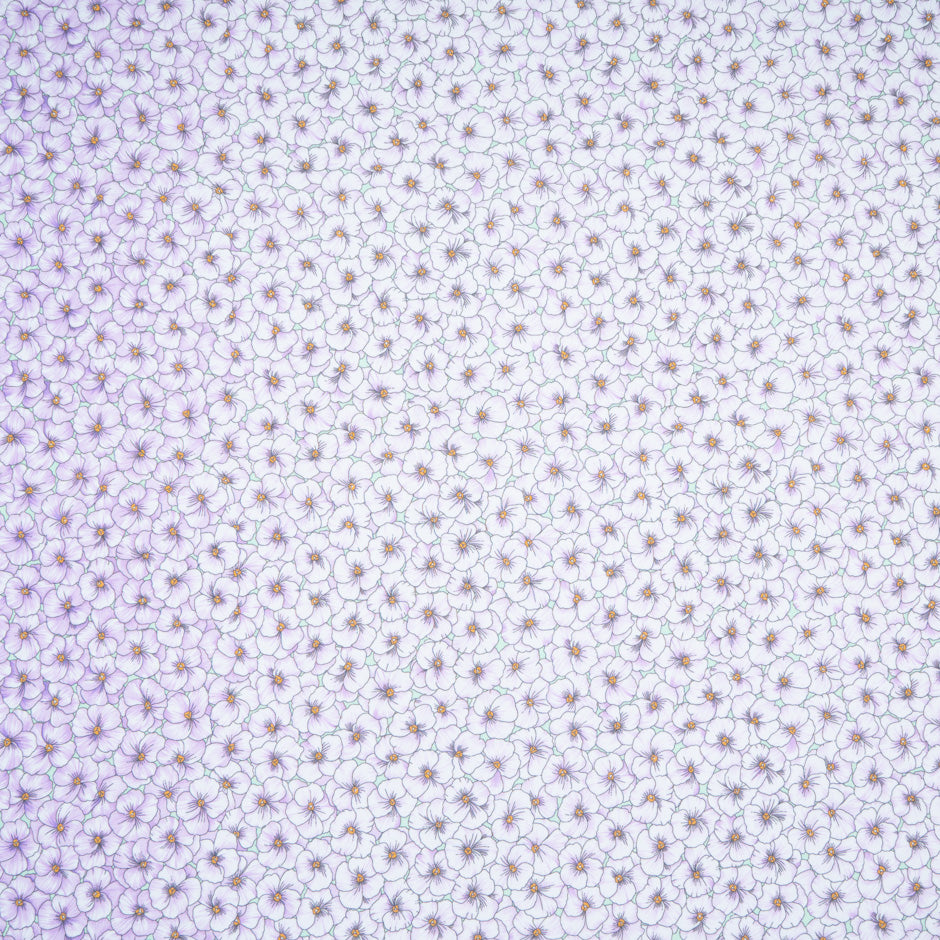 Purple Floral Printed Silk Georgette