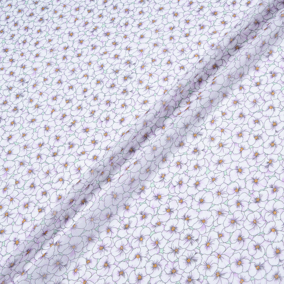 Purple Floral Printed Silk Georgette