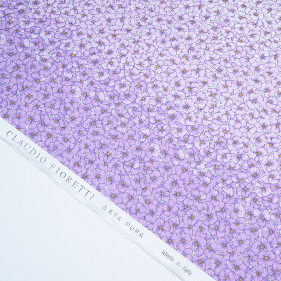 Purple Floral Printed Silk Georgette