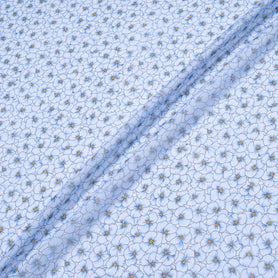 Royal Blue Floral Printed Silk Georgette