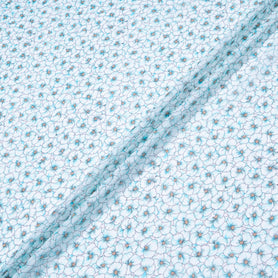 Turquoise Floral Printed Silk Georgette